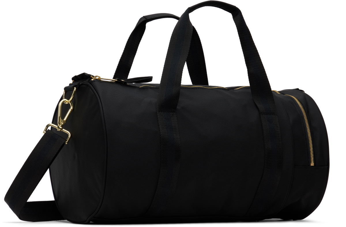 Fred Perry Black Textured Nylon Barrel Duffle Bag