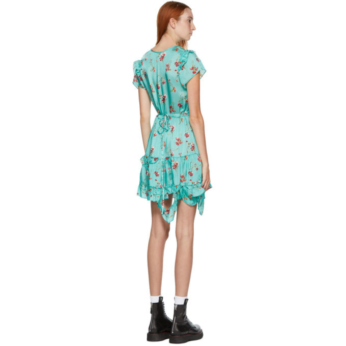 R13 Blue Floral Deconstructed Babydoll Dress R13