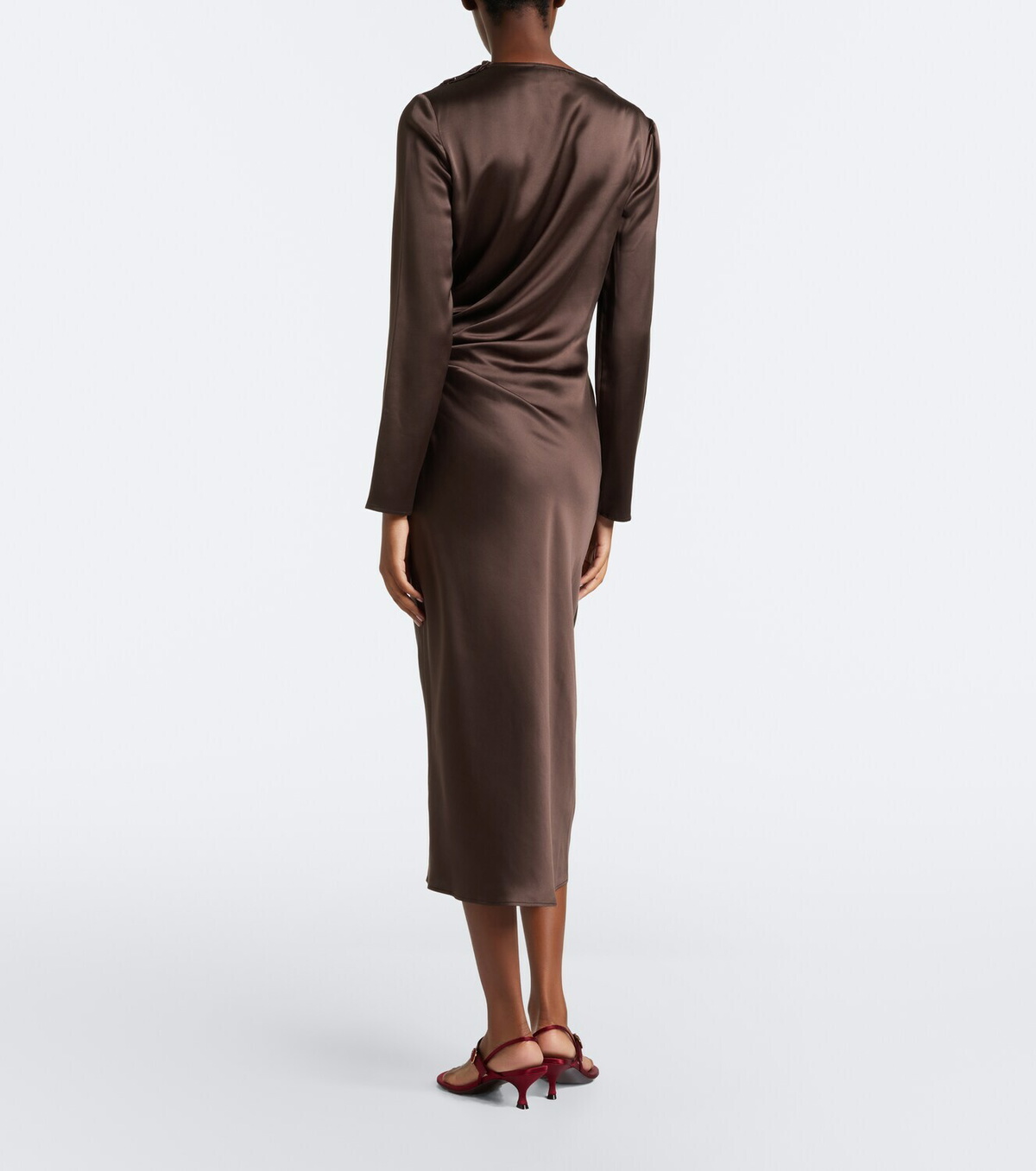 Loulou de Saison Fabio draped satin midi dress