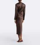 Loulou de Saison Fabio draped satin midi dress