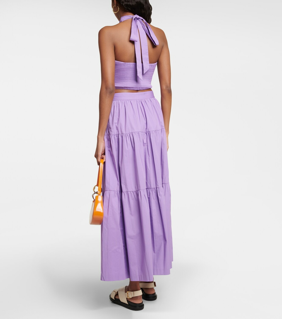 Staud - Kai cropped halter-neck cotton top