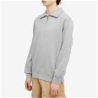 Beams Plus Men's Half Zip Sweatshirt in Grey