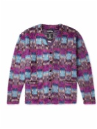 Monitaly - Minami Shoten Striped Brushed-Knit Cardigan - Purple