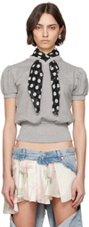 ALL-IN Gray Foulard Blouse