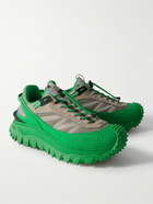 Moncler - Trailgrip Leather-Trimmed Mesh and Rubber Sneakers - Green