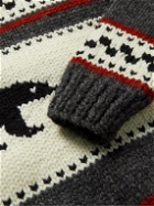 Canadian Sweater Company - Slim-Fit Shawl-Collar Intarsia Wool Zip-Up Sweater - Neutrals