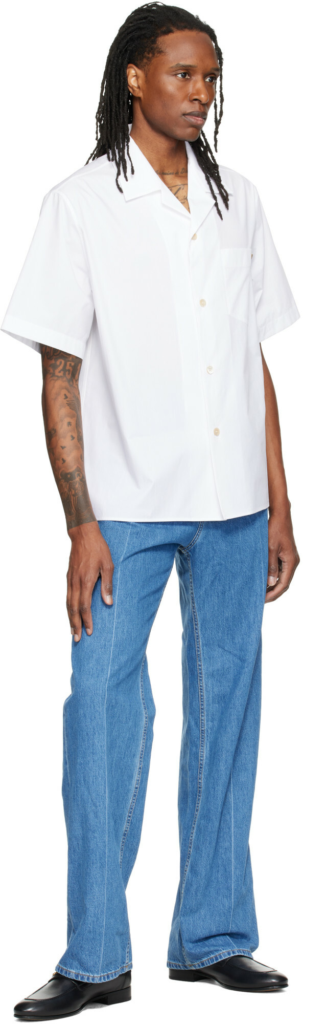 Valentino White Short Sleeve Cotton Poplin Shirt