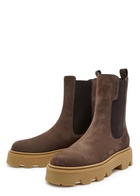 Moncler Aurea Suede Chelsea Boots Brown