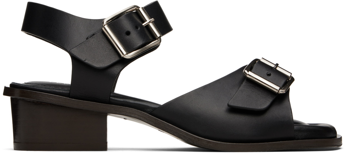 LEMAIRE Black Square 35 Heeled Sandals
