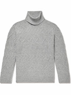 NN07 - Bert Cable-Knit Rollneck Sweater - Gray