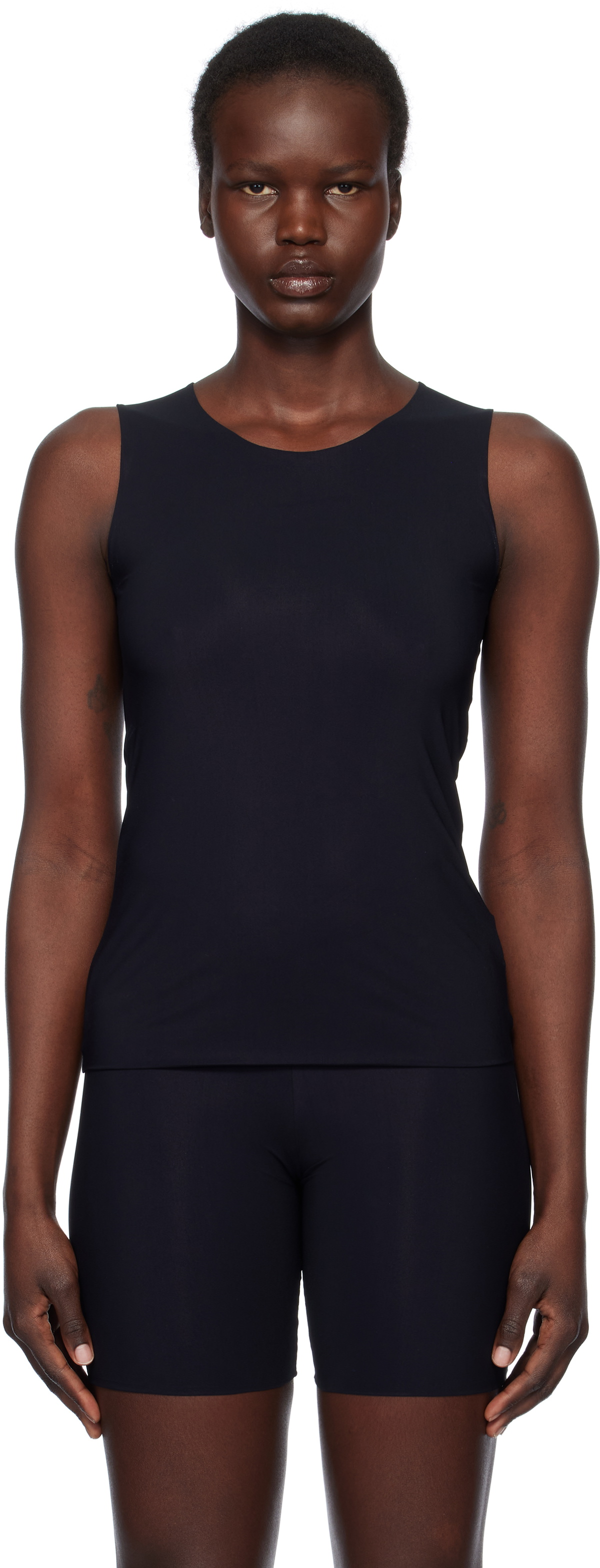 Jil Sander Black Nylon Tank Top