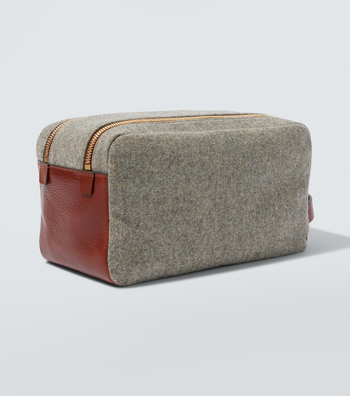 Brunello Cucinelli Leather-trimmed toiletry bag