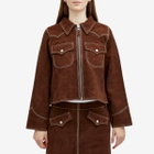 Nudie Jeans Co Women's Anja Western Suede Jacket in Bruno