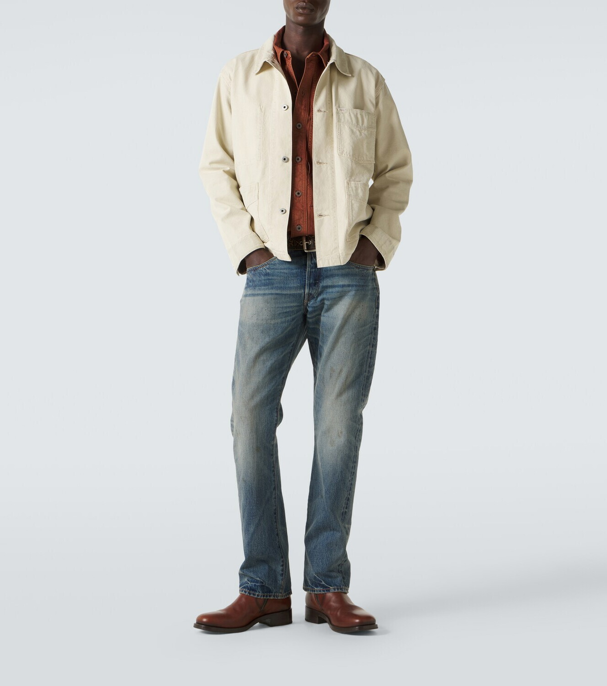 RRL Corduroy-trimmed denim jacket