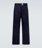 Stone Island Belted gabardine straight pants