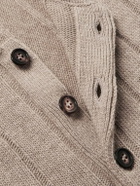Incotex - Zanone Cable-Knit Wool and Cashmere-Blend Polo Shirt - Neutrals