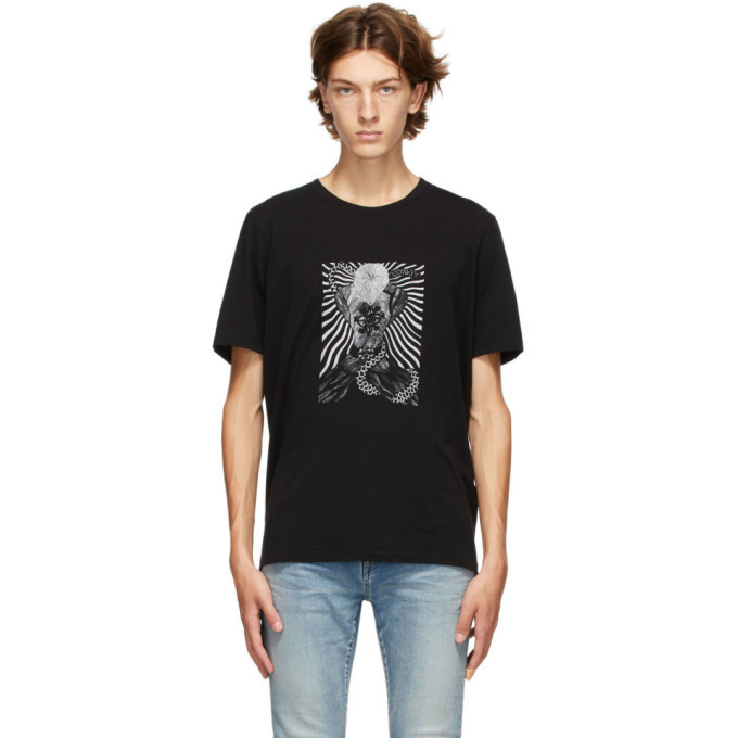 Photo: Saint Laurent Black Graphic T-Shirt