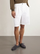 C.P. Company - Wide-Leg Cotton-Gabardine Bermuda Shorts - White