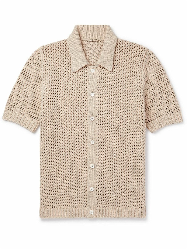 Photo: Barena - Baiocolo Crochet-Knit Cotton Shirt - Neutrals