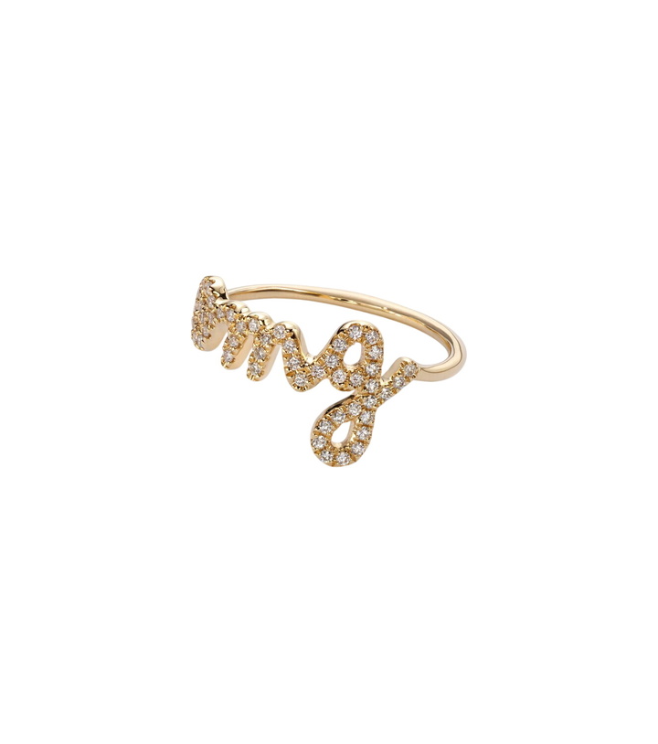 Photo: Sydney Evan Omg Script 14kt gold ring with diamonds
