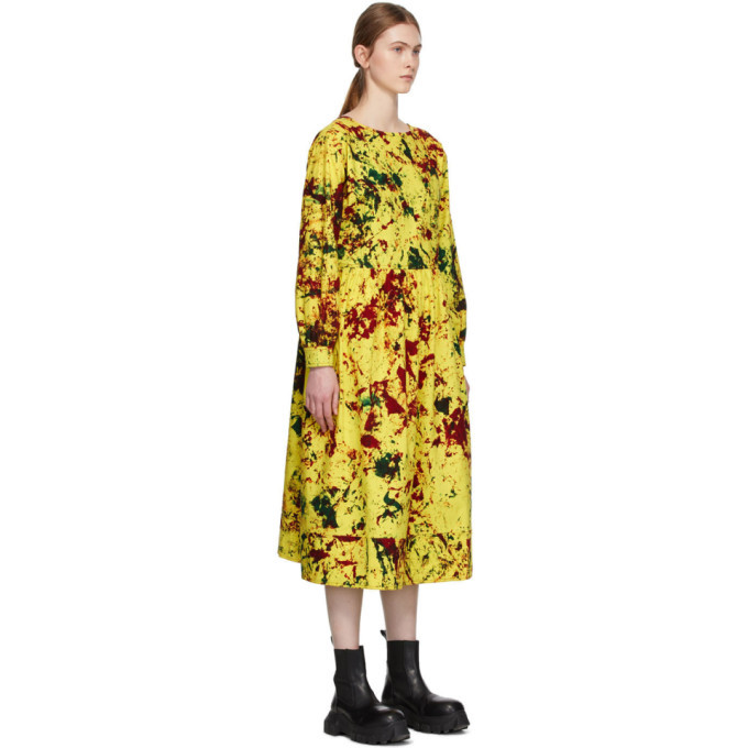 S.R. STUDIO. LA. CA. Yellow Cotton Long Sleeve Summer Dress