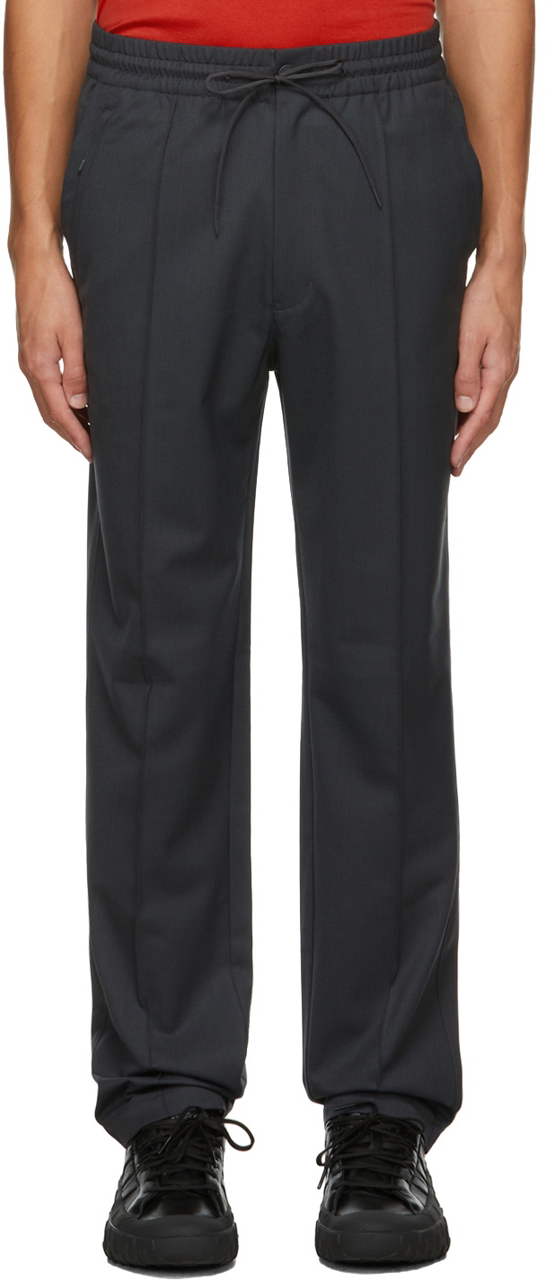 Y-3 Grey Straight-Leg Refined Wool Stretch Trousers Y-3