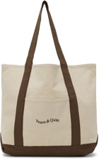 Museum of Peace & Quiet Off-White & Brown Wordmark Boat Tote