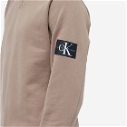 Calvin Klein Men's Monogram Sleeve Badge Crew Sweat in Warm Toffee
