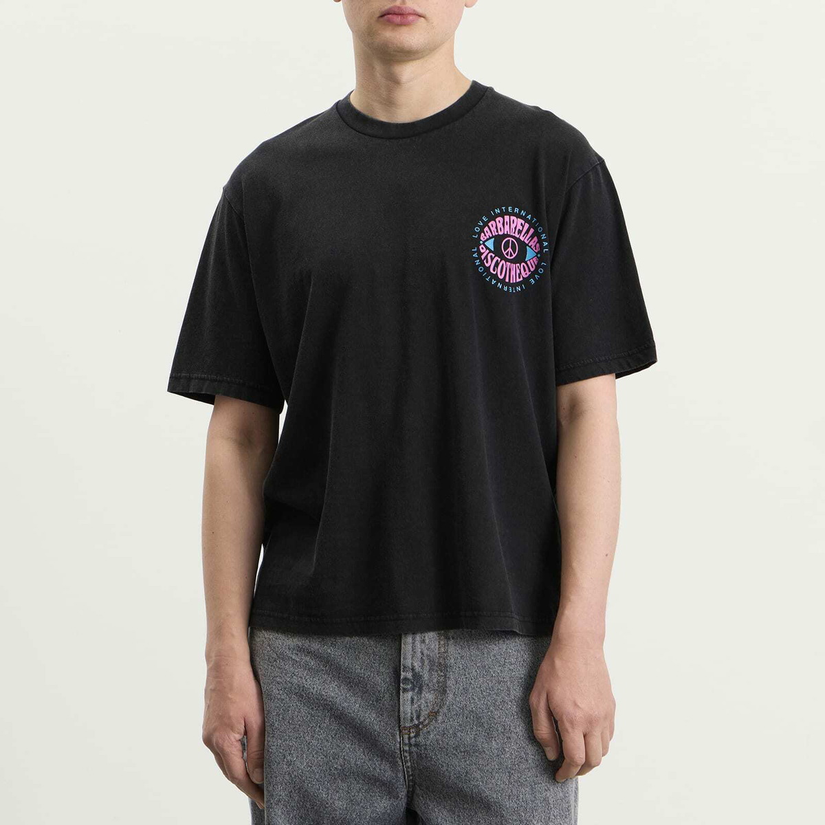 ACMH by Magic Castles Men's x Love International Barbarella's T-Shirt in Black/Pink