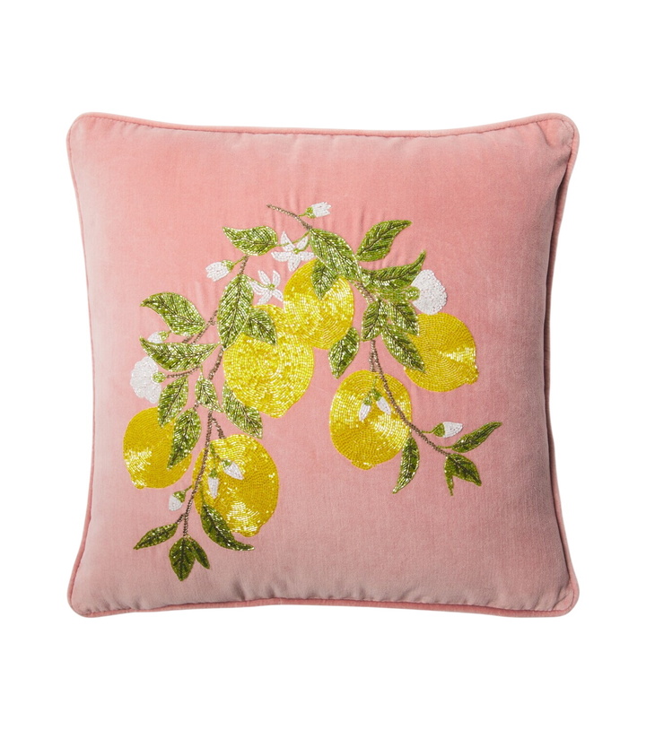 Photo: Les-Ottomans Embroidered cotton velvet cushion