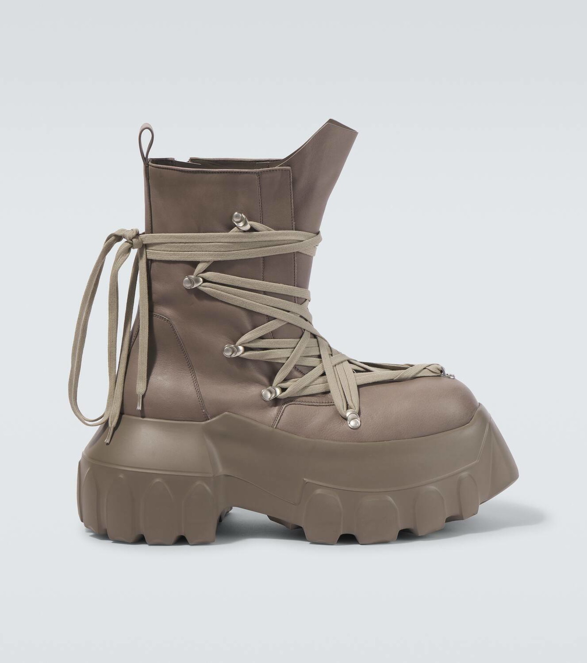Rick Owens Megalaced Mega Tractor leather combat boots Rick Owens