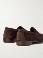 George Cleverley - Cannes Suede Penny Loafers - Brown