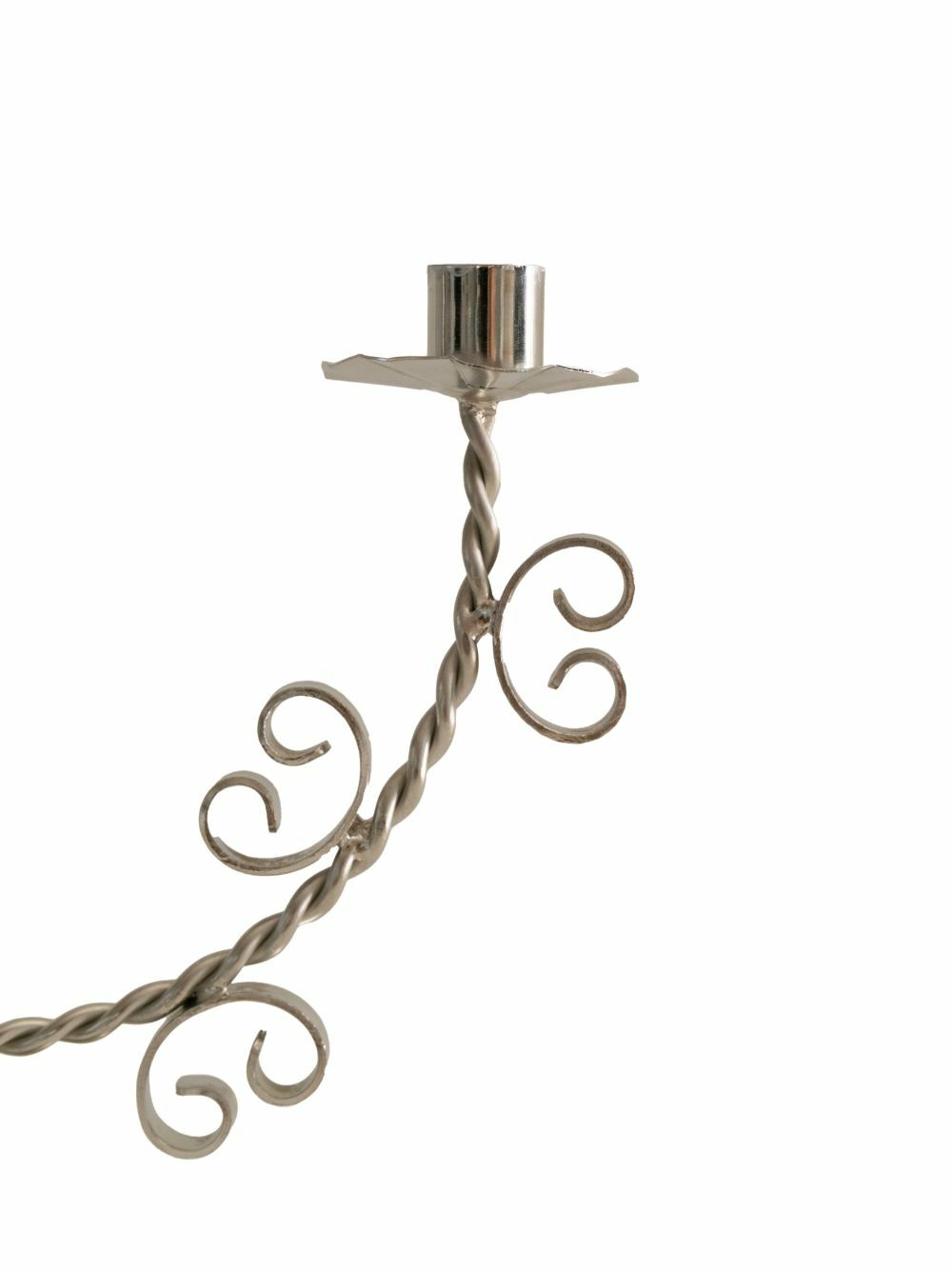 Sophie Lou Jacobsen Silver-Toned Twisted Two-Candle Candle Holder