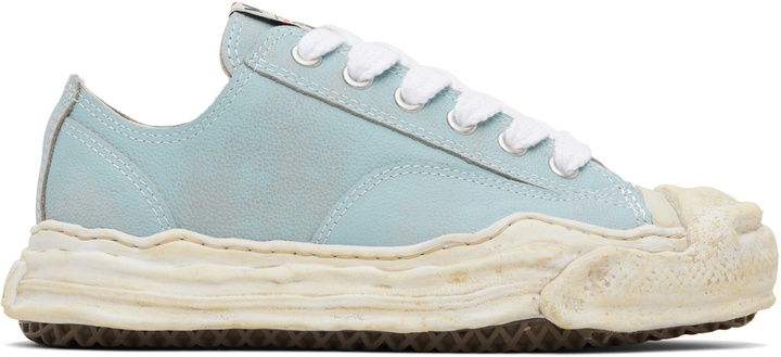 Photo: Maison MIHARA YASUHIRO Blue 'Hank' OG Sole Shrink Leather Low-Top Sneakers