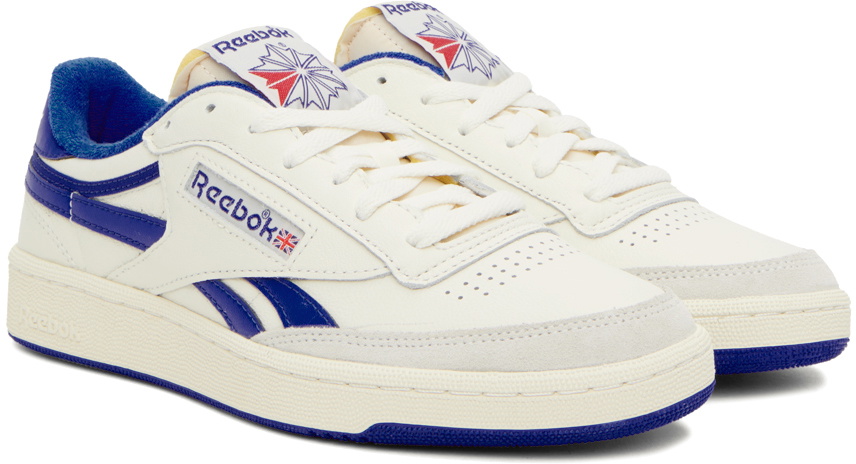 reebok off white & blue club c revenge shoes