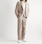 Auralee - Mélange Wool-Flannel Drawstring Suit Trousers - Neutrals