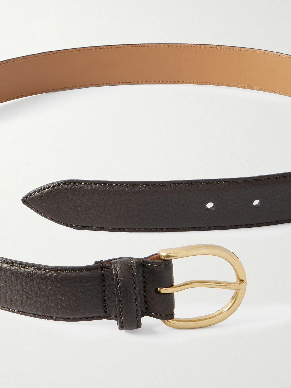 MORJAS - 3cm Full-Grain Leather Belt - Brown