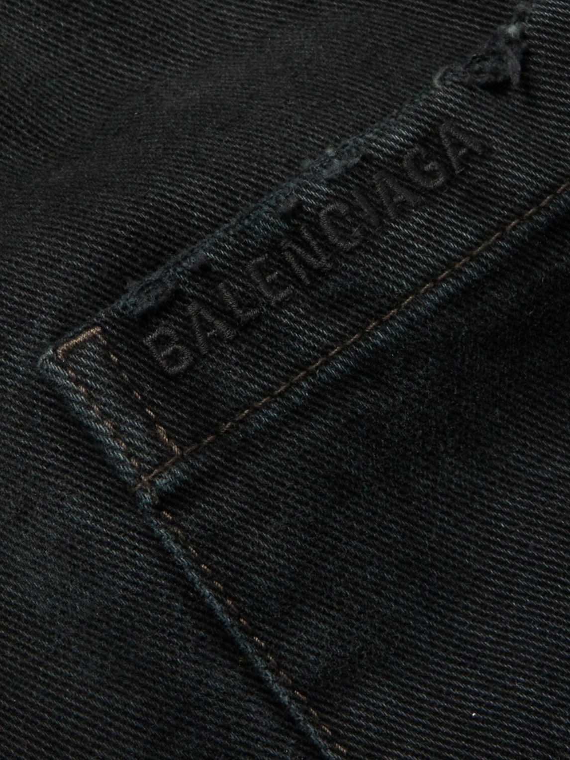 Balenciaga - Logo-Embroidered Padded Denim Overshirt - Black