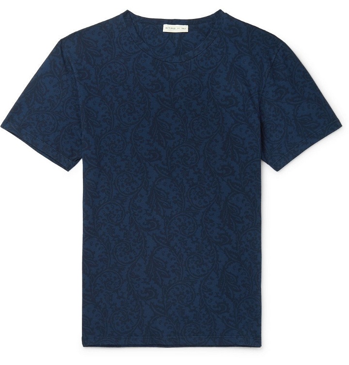 Photo: Etro - Paisley-Print Cotton-Jersey T-Shirt - Navy