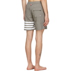 Thom Browne Grey 4-Bar Swim Shorts