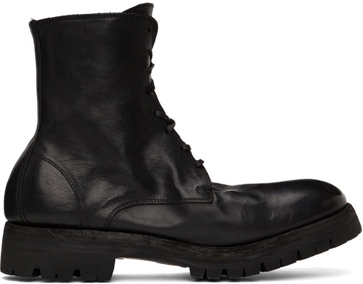 Photo: Guidi Black Leather Lace-Up Boots