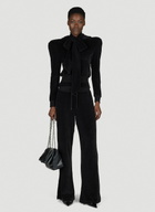 Balenciaga Scarf Turtleneck Terry-Cloth Blouse
