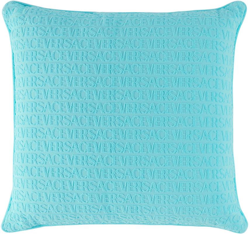 Versace Blue Seashell Baroque Double-Faced Pillow Versace