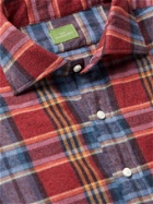 Sid Mashburn - Spread-Collar Checked Cotton-Flannel Shirt - Red