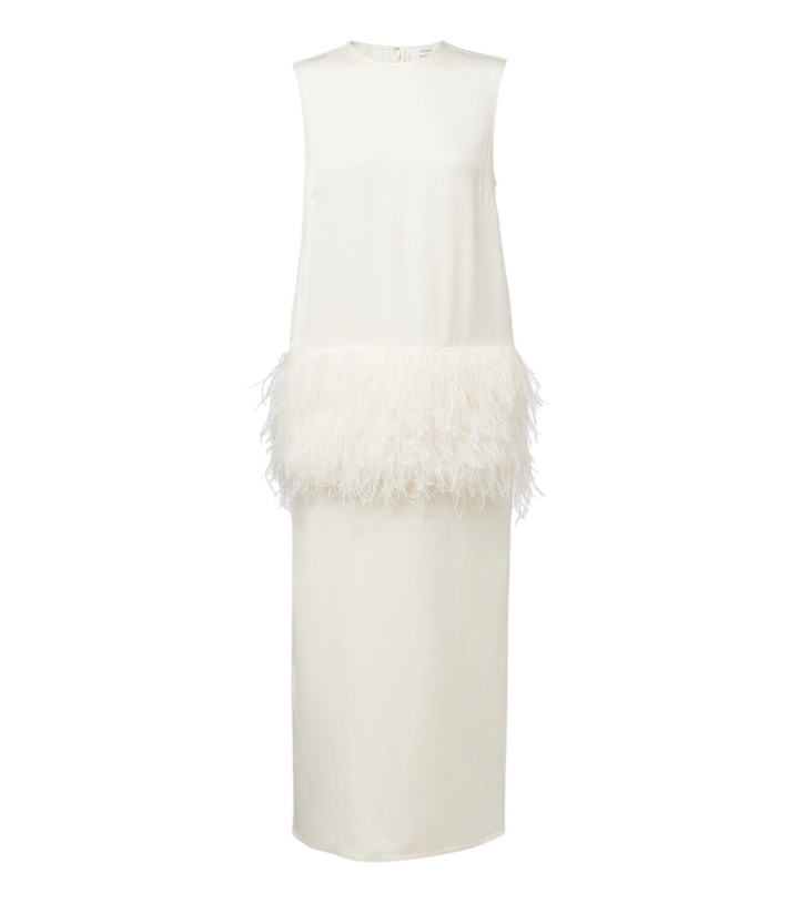 Photo: Loulou de Saison Sonia feather-trimmed midi dress