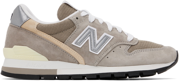 Photo: New Balance Gray & Khaki Made in USA 996 Core Sneakers