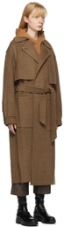 Nanushka Brown Ara Houndstooth Coat