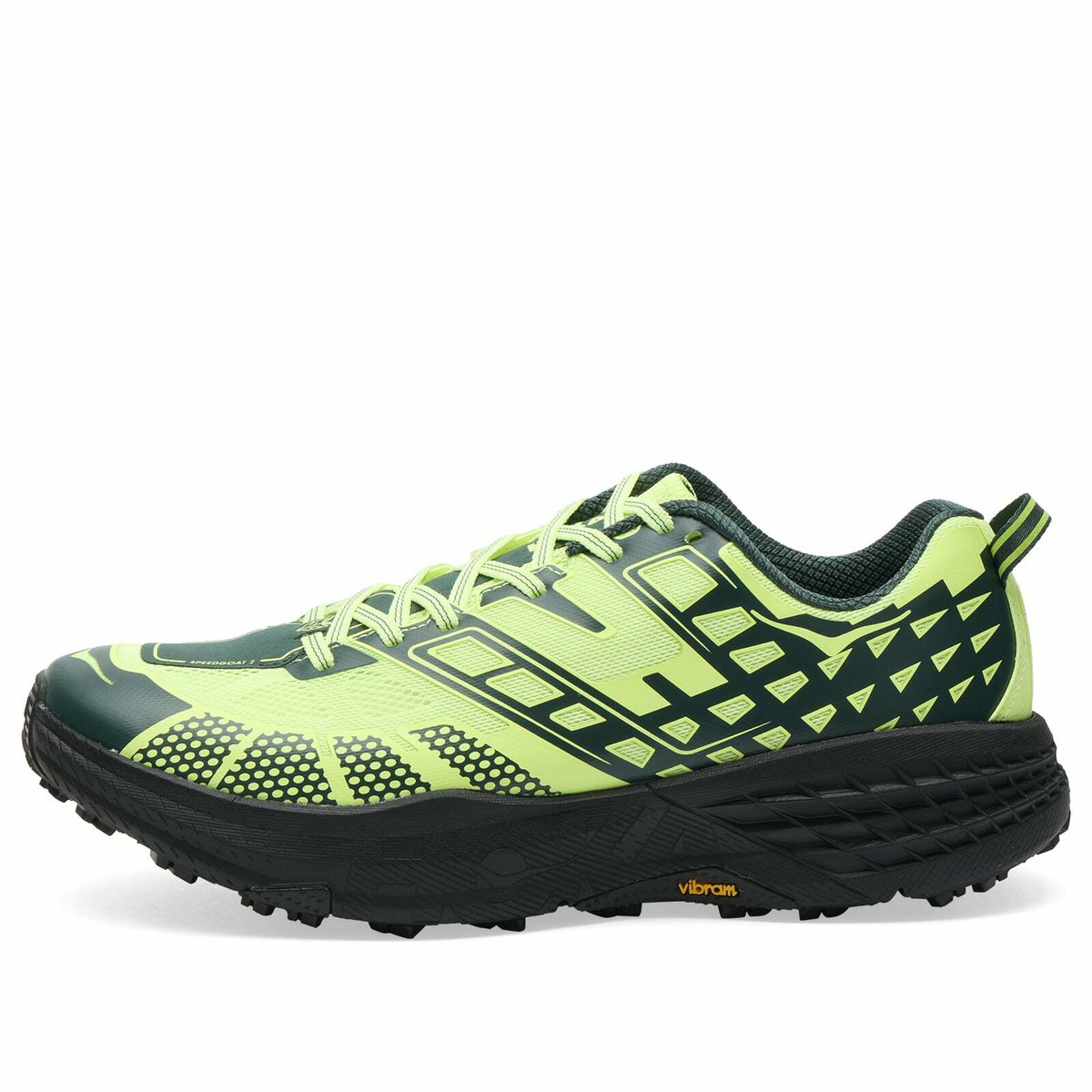 Hoka One One Men's Speedgoat 2 Sneaker in Neon Yuzu/Black