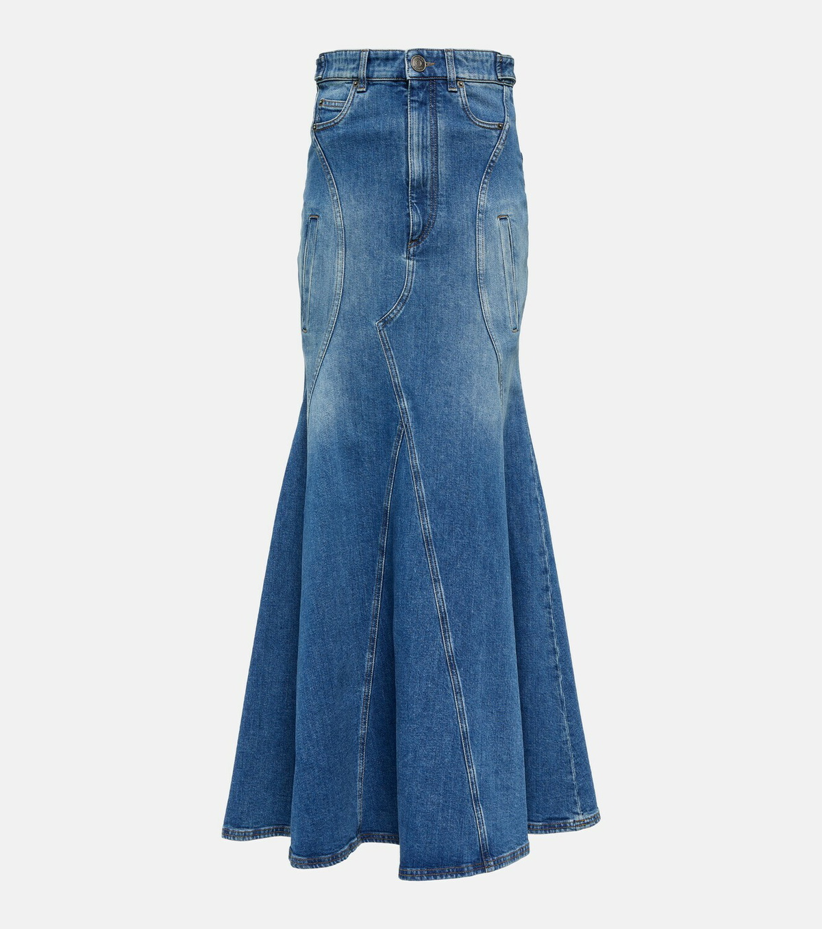 Burberry Flared denim maxi skirt Burberry