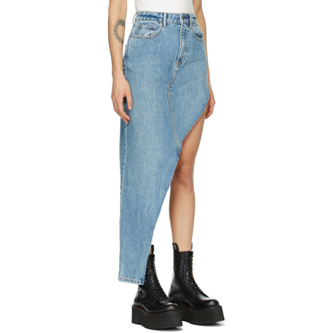 Alexander Wang Blue Denim Asymmetric Skirt Alexander Wang